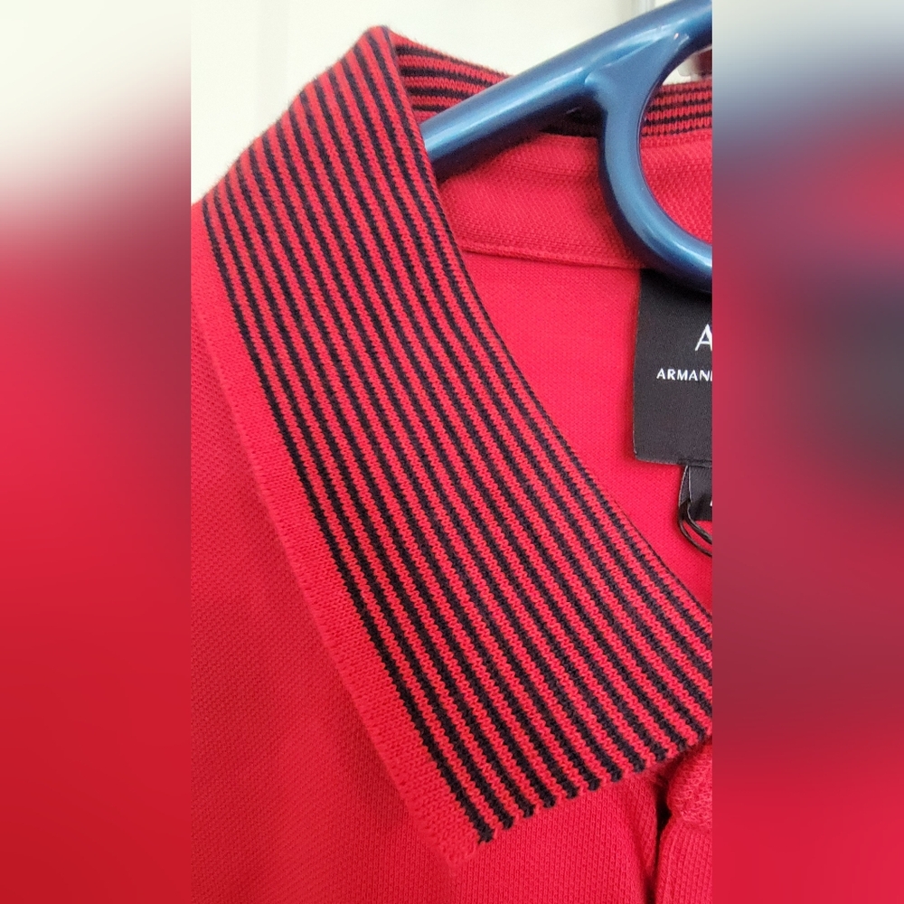 Brand New Armani Exchange Bold Red Polo - Picture 6 of 7
